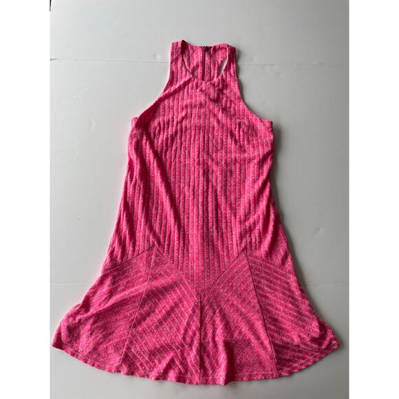 Hutch Anthropologie Ribbed Fit and Flare Mini Dress Hot Pink Size S - Picture 3 of 9